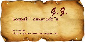 Gombó Zakariás névjegykártya